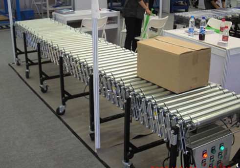 伸縮輥筒輸送機(jī)運(yùn)行圖，www.xffdcw.cn